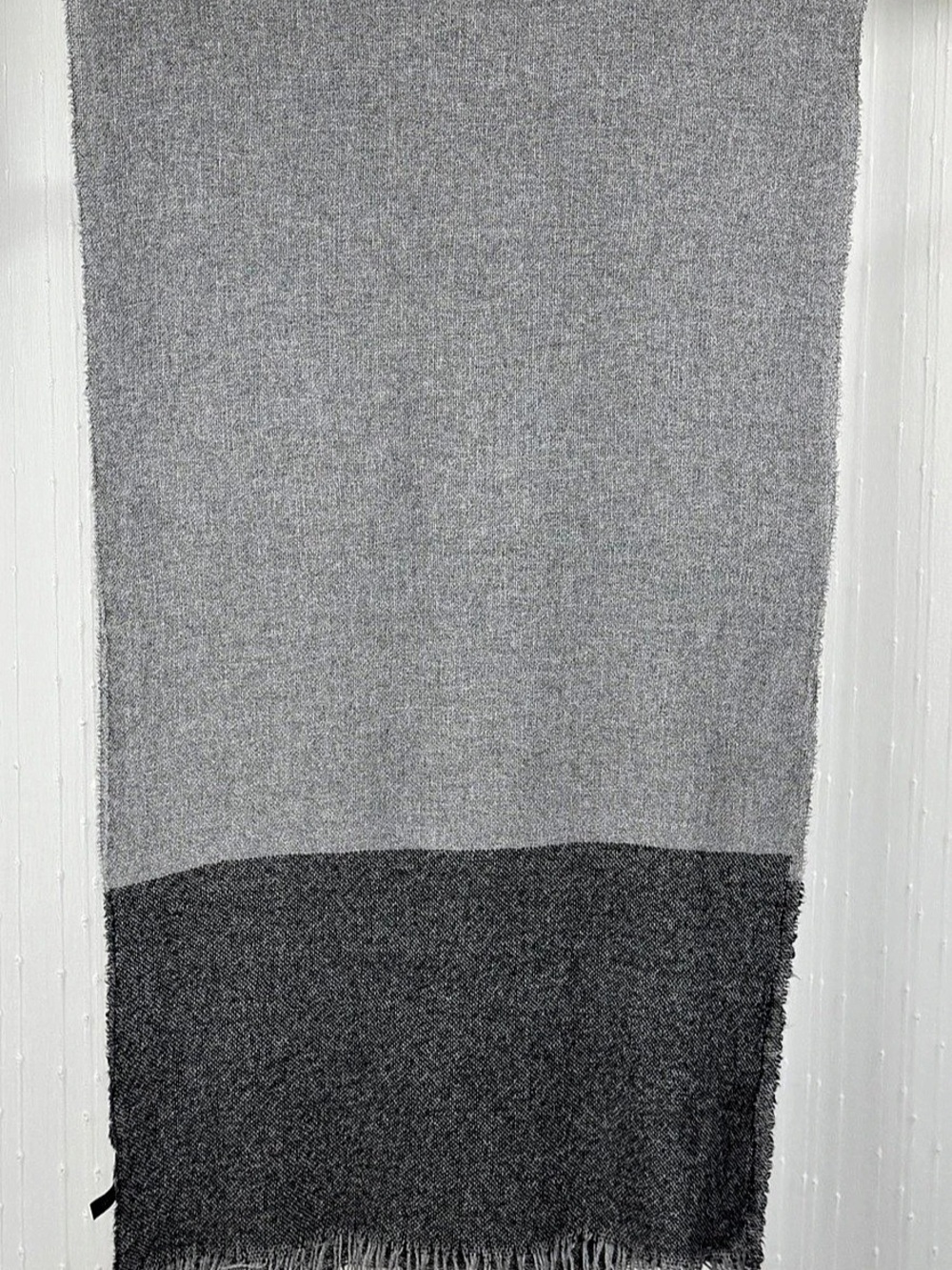 Eileen Fisher Color Block Scarf in Gray & Black NWT